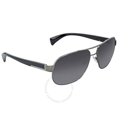 Prada Rectangle Pilot Grey Gradient Polarized Men's 